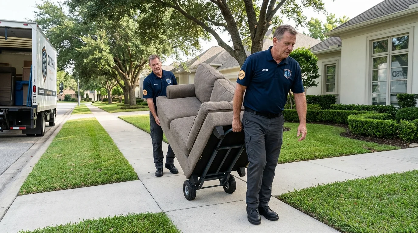 Local residential moving crew loading furniture in New Johnsonville, TN