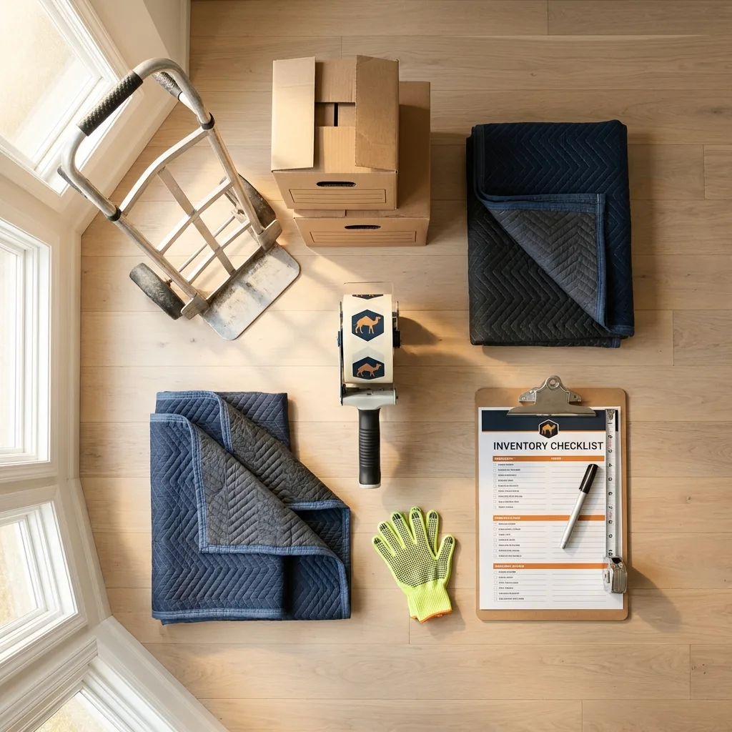 Professional moving supplies and packing materials layout for New Johnsonville residential relocations