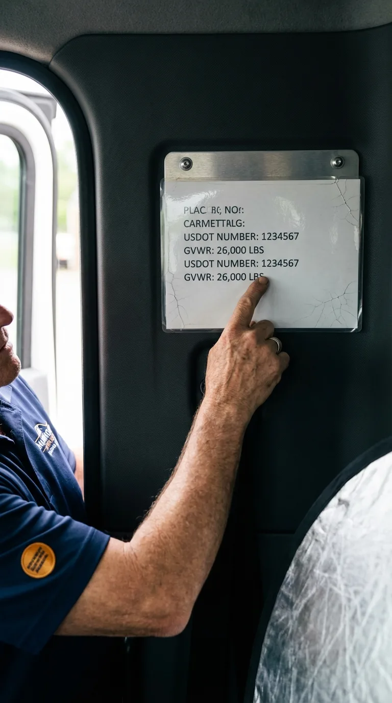 USDOT licensing placard verification in New Johnsonville
